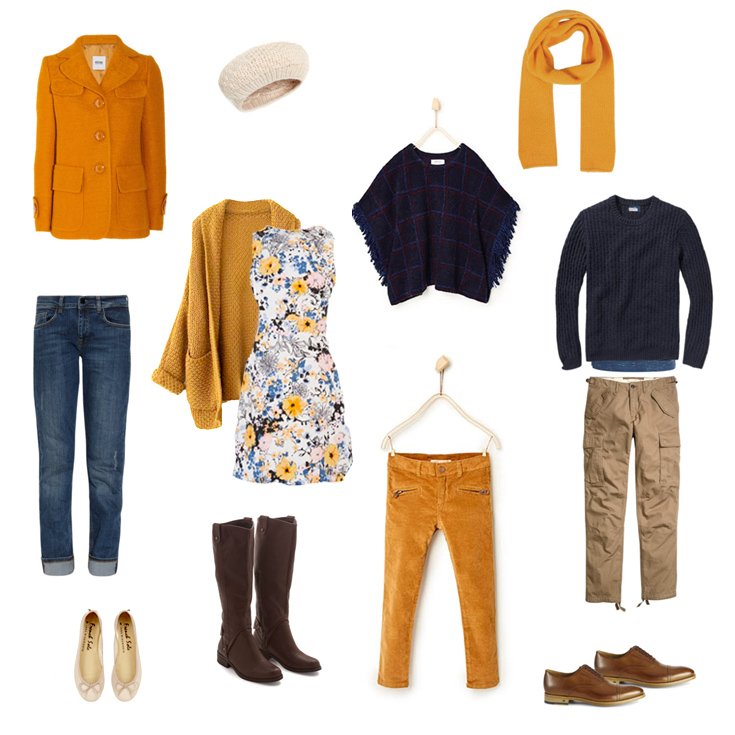 What to wear for photo shoots - gold and blue