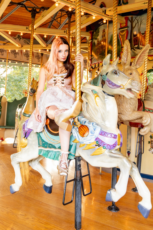 Senior Pictures at Heritage Park Carousel in Des Moines